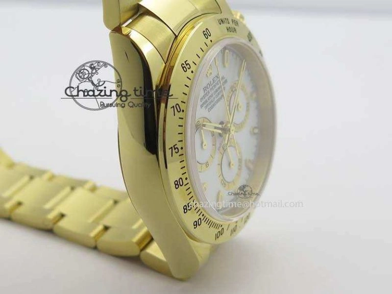 Reliable Daytona 116523 YG JF Best Edition White Dial On YG Bracelet A 3820
