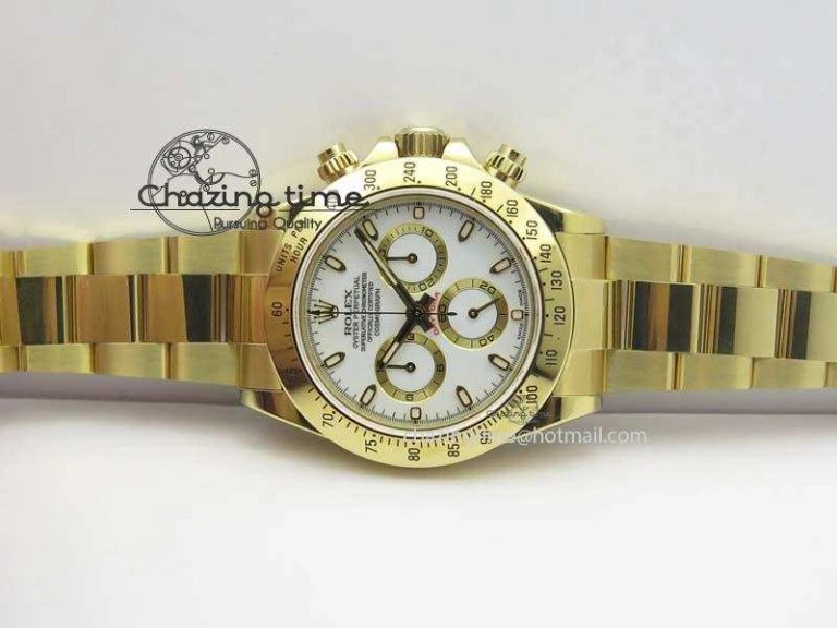 Reliable Daytona 116523 YG JF Best Edition White Dial On YG Bracelet A 3820