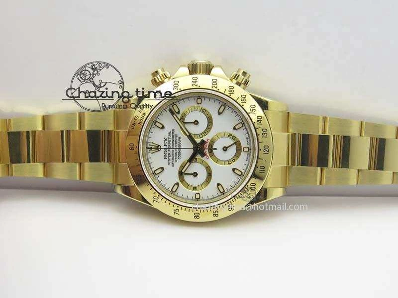 Reliable Daytona 116523 YG JF Best Edition White Dial On YG Bracelet A 3820