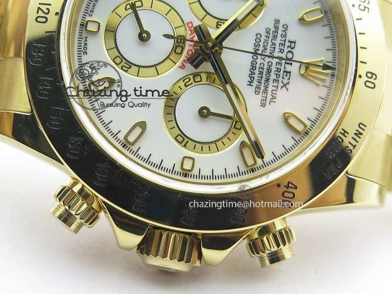 Reliable Daytona 116523 YG JF Best Edition White Dial On YG Bracelet A 3820
