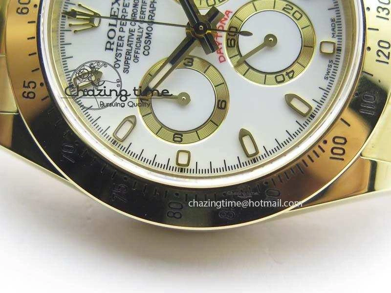 Reliable Daytona 116523 YG JF Best Edition White Dial On YG Bracelet A 3820