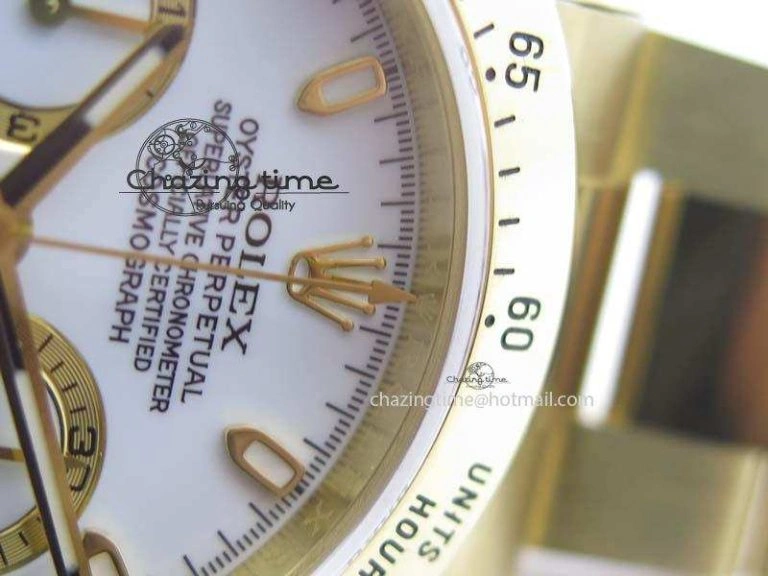 Reliable Daytona 116523 YG JF Best Edition White Dial On YG Bracelet A 3820