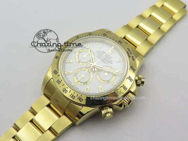 Reliable Daytona 116523 YG JF Best Edition White Dial On YG Bracelet A 3820