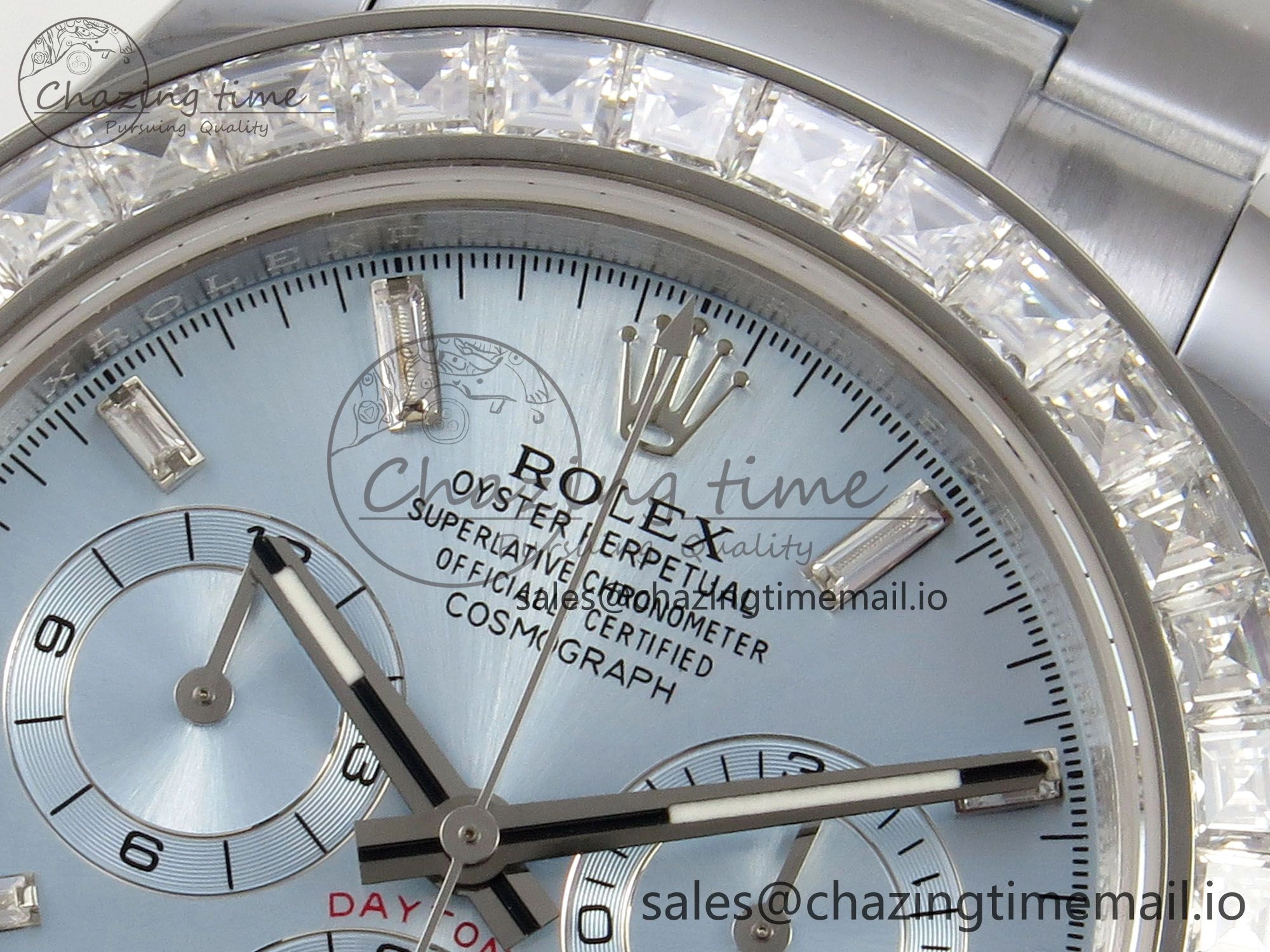 SoftTouch Daytona 116576TBR 3CF 1:1 Best Edition diamonds Bezel Ice Blue Dial on SS Bracelet SH4130 V2(Mod Version) 10809