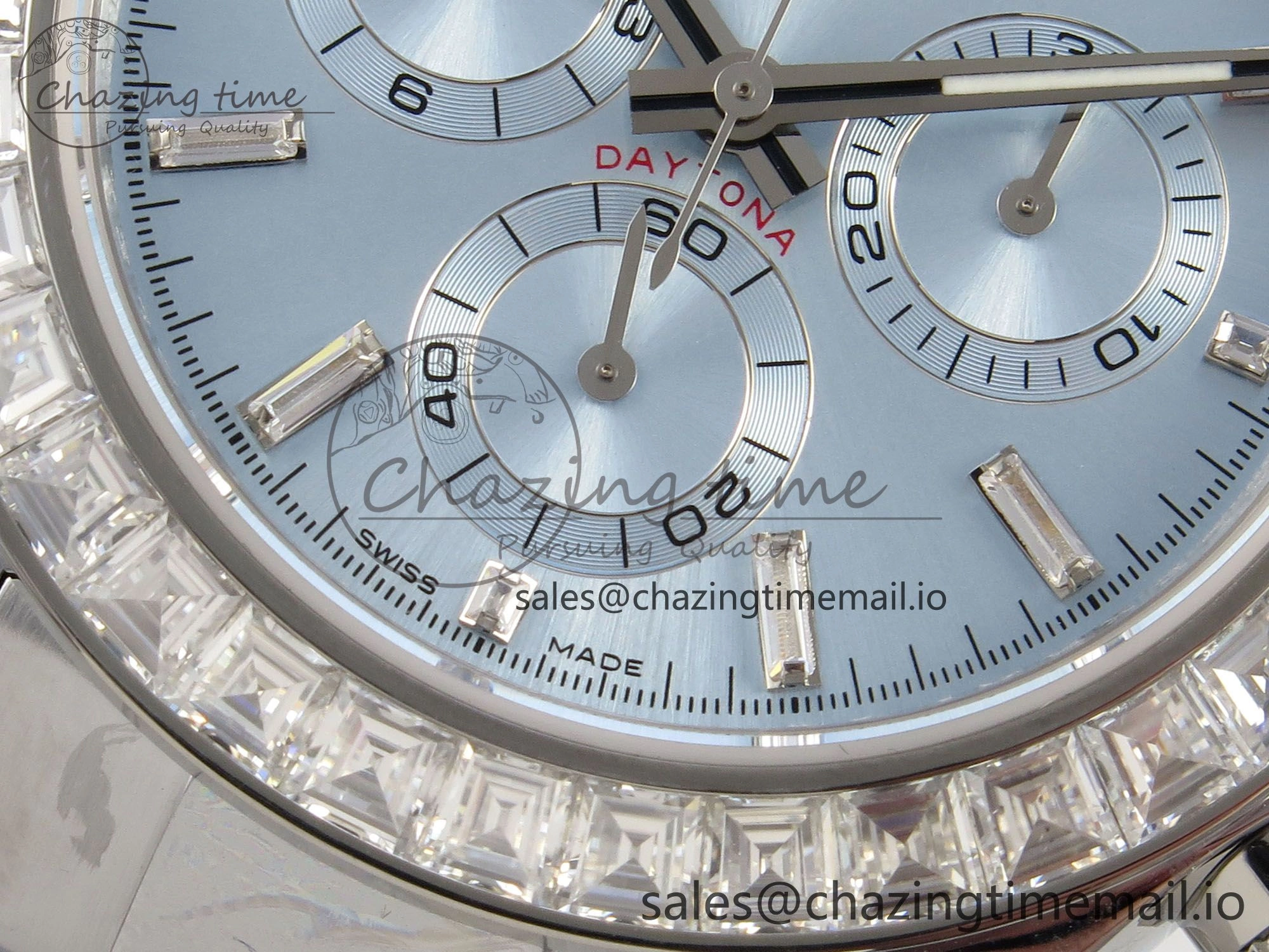 SoftTouch Daytona 116576TBR 3CF 1:1 Best Edition diamonds Bezel Ice Blue Dial on SS Bracelet SH4130 V2(Mod Version) 10809