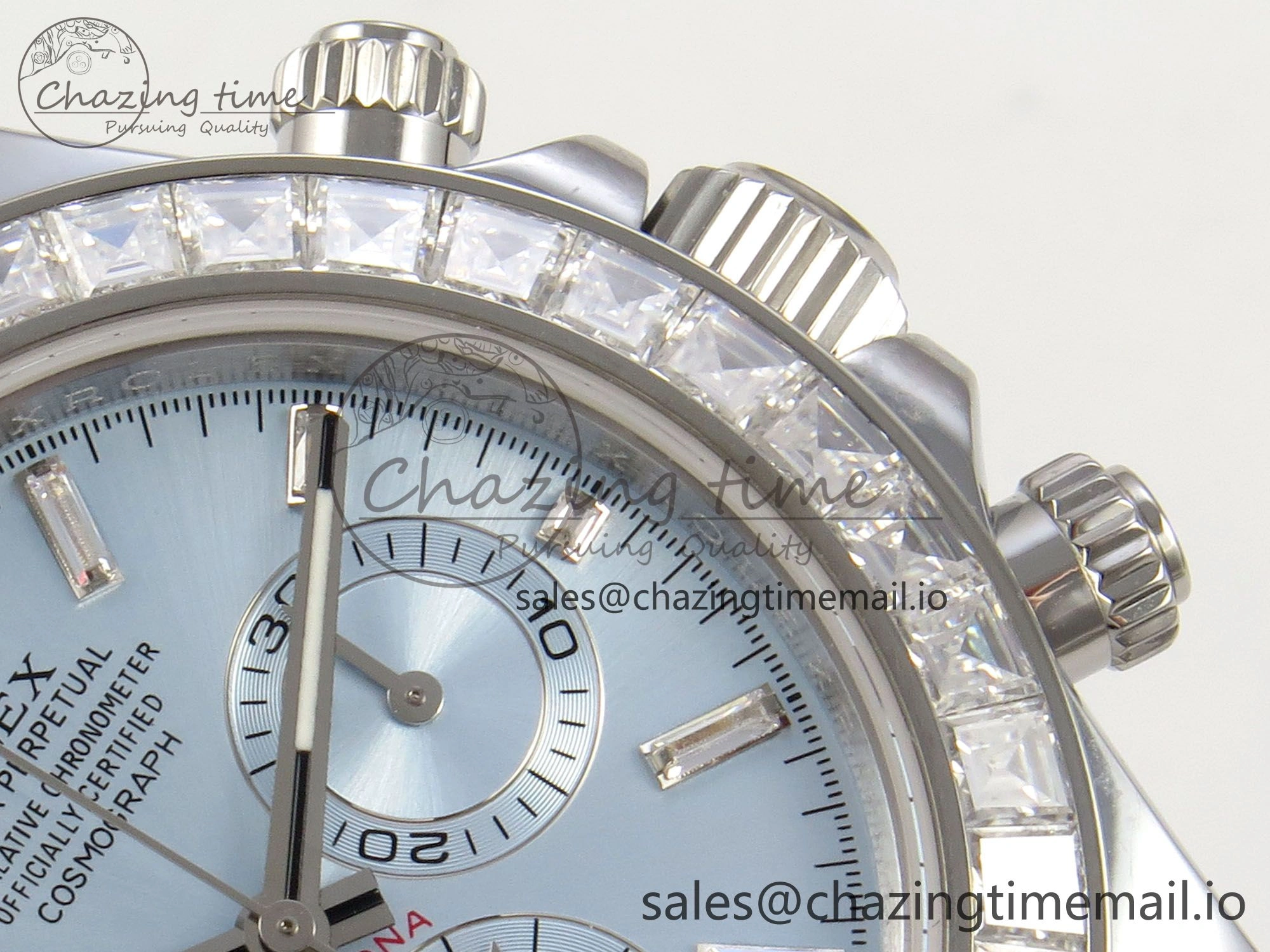 SoftTouch Daytona 116576TBR 3CF 1:1 Best Edition diamonds Bezel Ice Blue Dial on SS Bracelet SH4130 V2(Mod Version) 10809