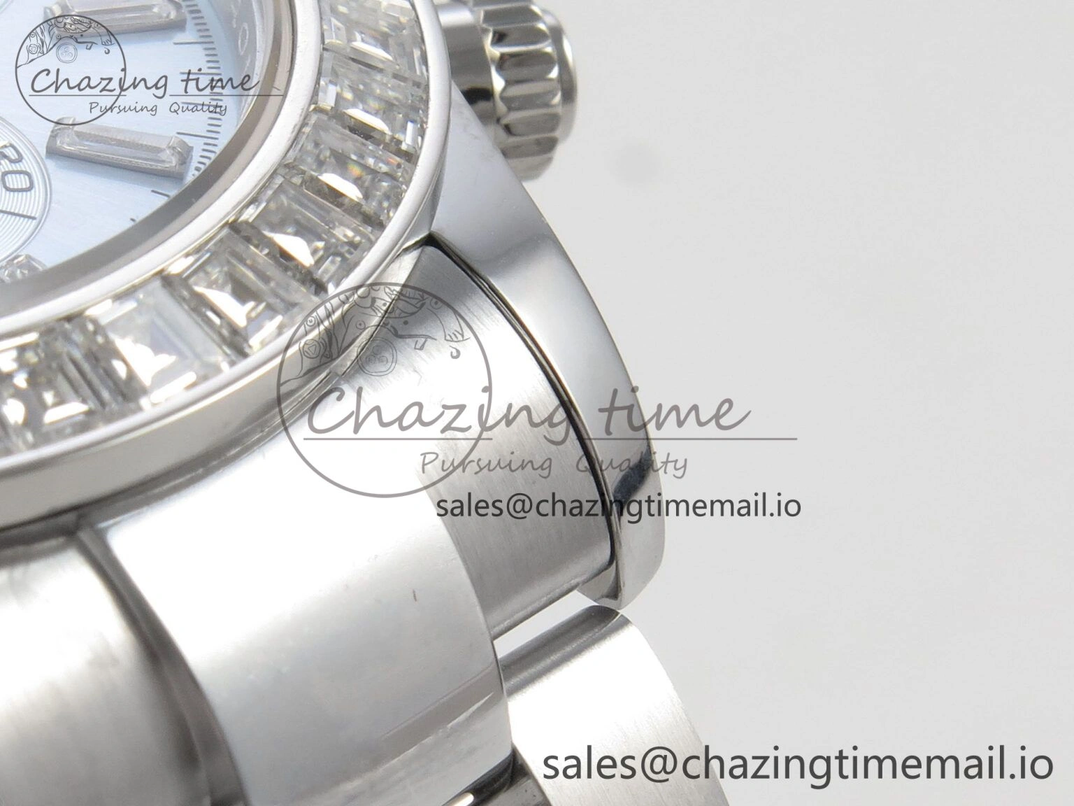 SoftTouch Daytona 116576TBR 3CF 1:1 Best Edition diamonds Bezel Ice Blue Dial on SS Bracelet SH4130 V2(Mod Version) 10809