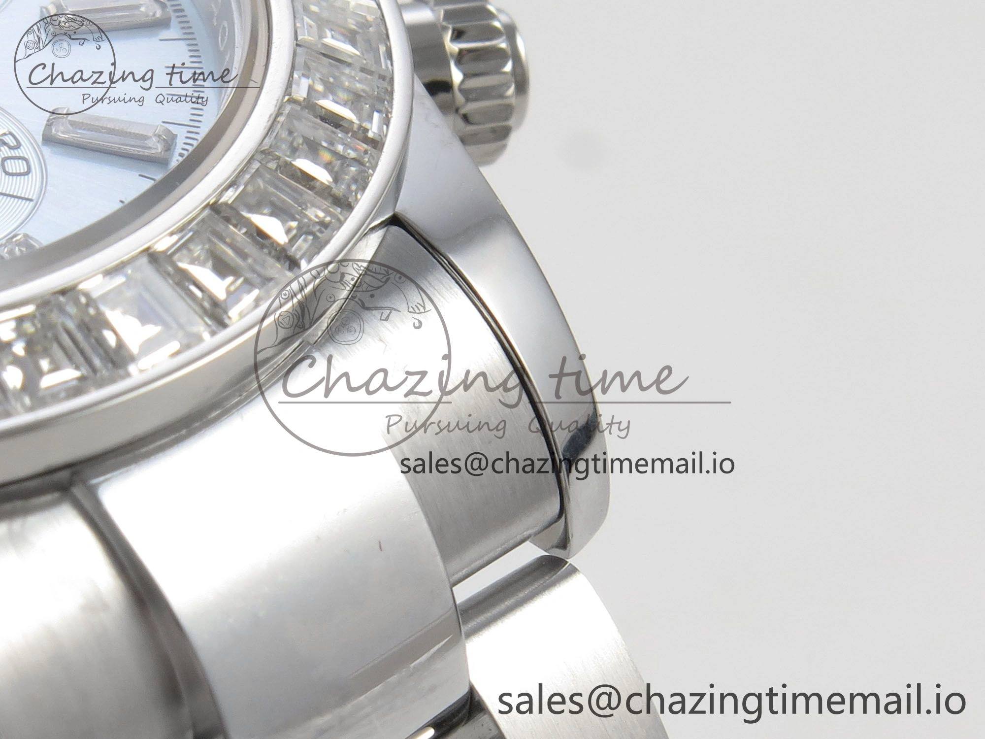 SoftTouch Daytona 116576TBR 3CF 1:1 Best Edition diamonds Bezel Ice Blue Dial on SS Bracelet SH4130 V2(Mod Version) 10809