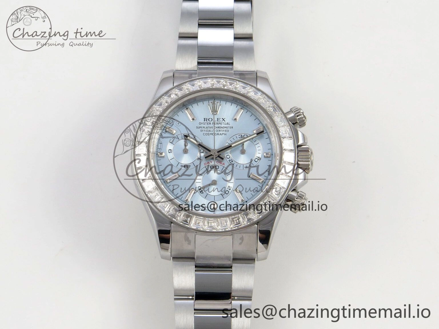 SoftTouch Daytona 116576TBR 3CF 1:1 Best Edition diamonds Bezel Ice Blue Dial on SS Bracelet SH4130 V2(Mod Version) 10809