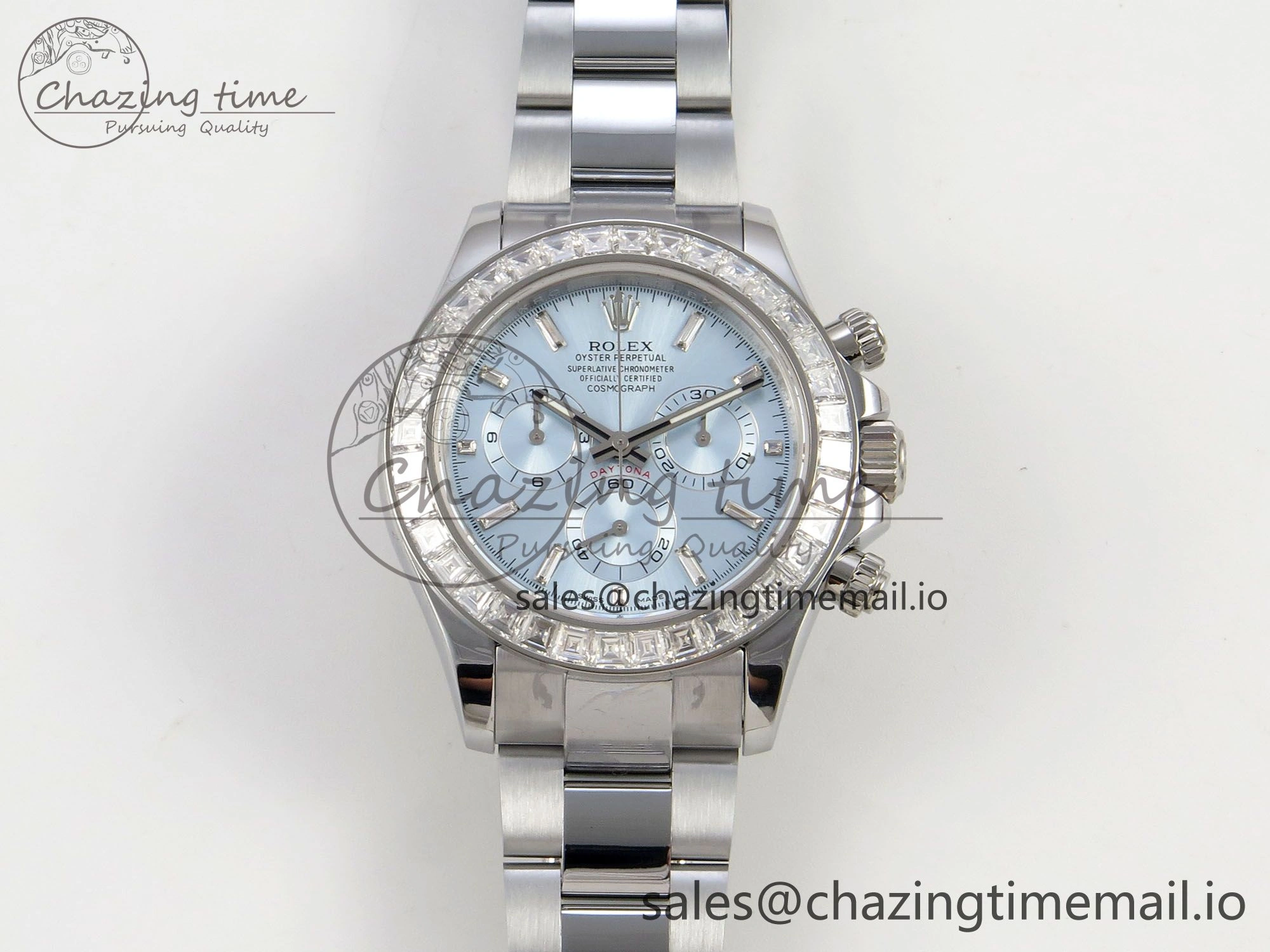 SoftTouch Daytona 116576TBR 3CF 1:1 Best Edition diamonds Bezel Ice Blue Dial on SS Bracelet SH4130 V2(Mod Version) 10809