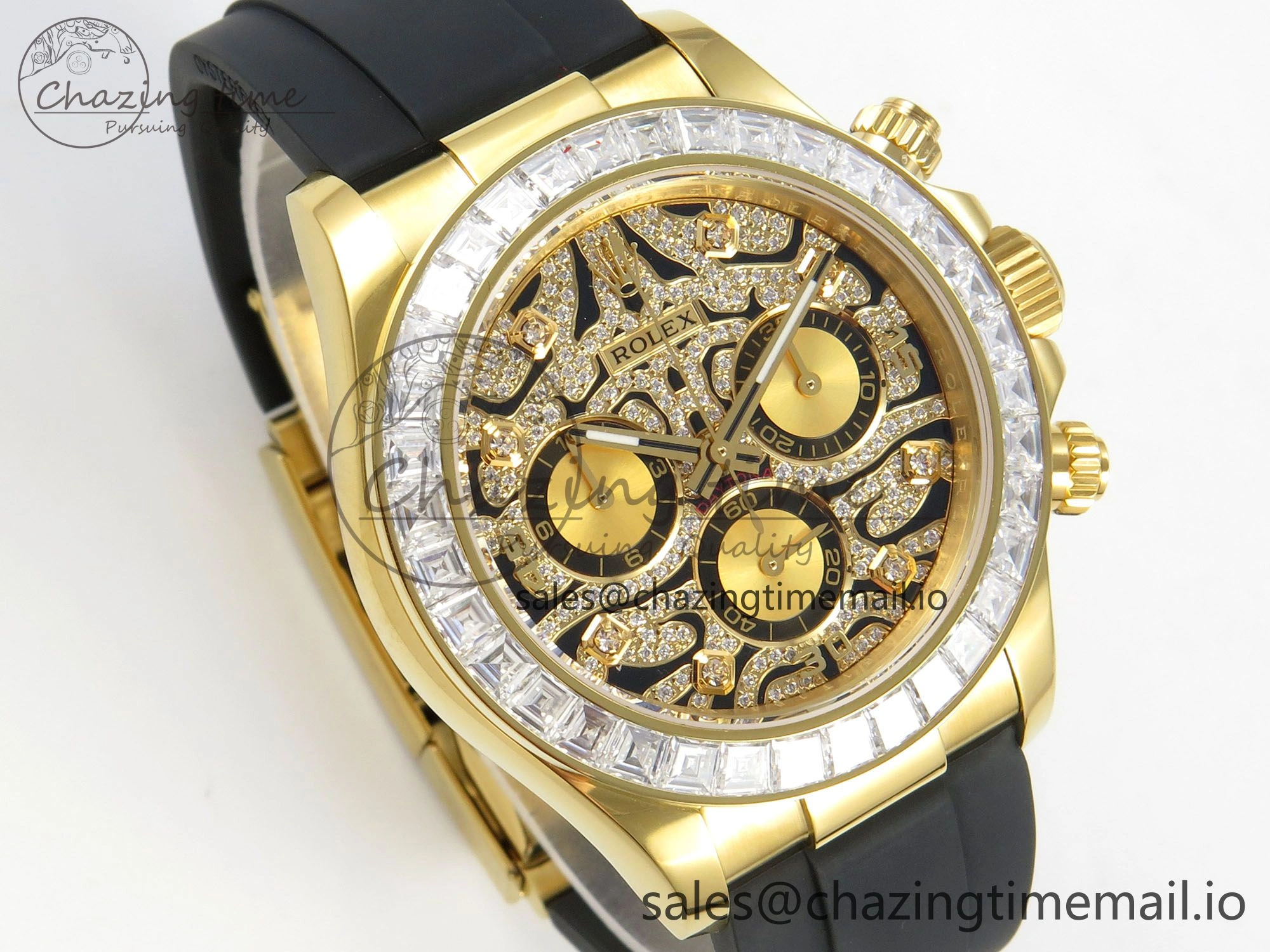 Daytona 116588TBR ‘Eye Of The Tiger’ YG 3CF 1:1 Best Edition Tiger Diamonds Dial on Oysterflex Strap SH4130 V2 (Mod Version) Sophisticated 77