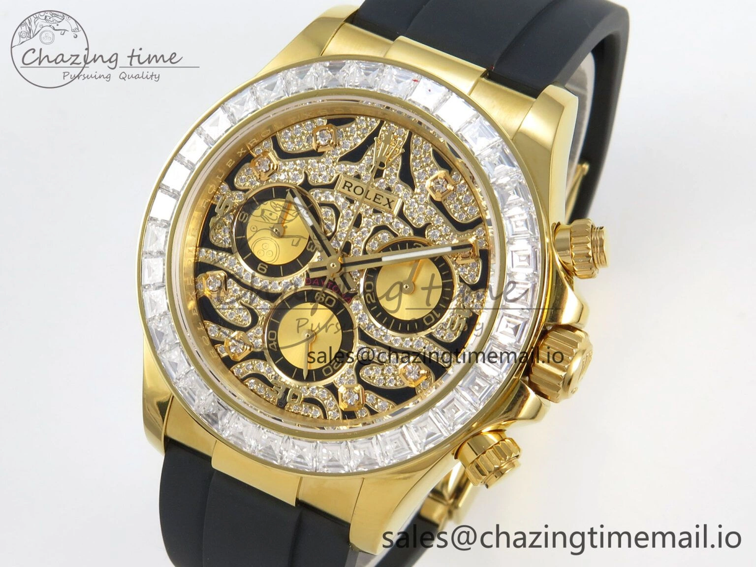 Daytona 116588TBR ‘Eye Of The Tiger’ YG 3CF 1:1 Best Edition Tiger Diamonds Dial on Oysterflex Strap SH4130 V2 (Mod Version) Sophisticated 77