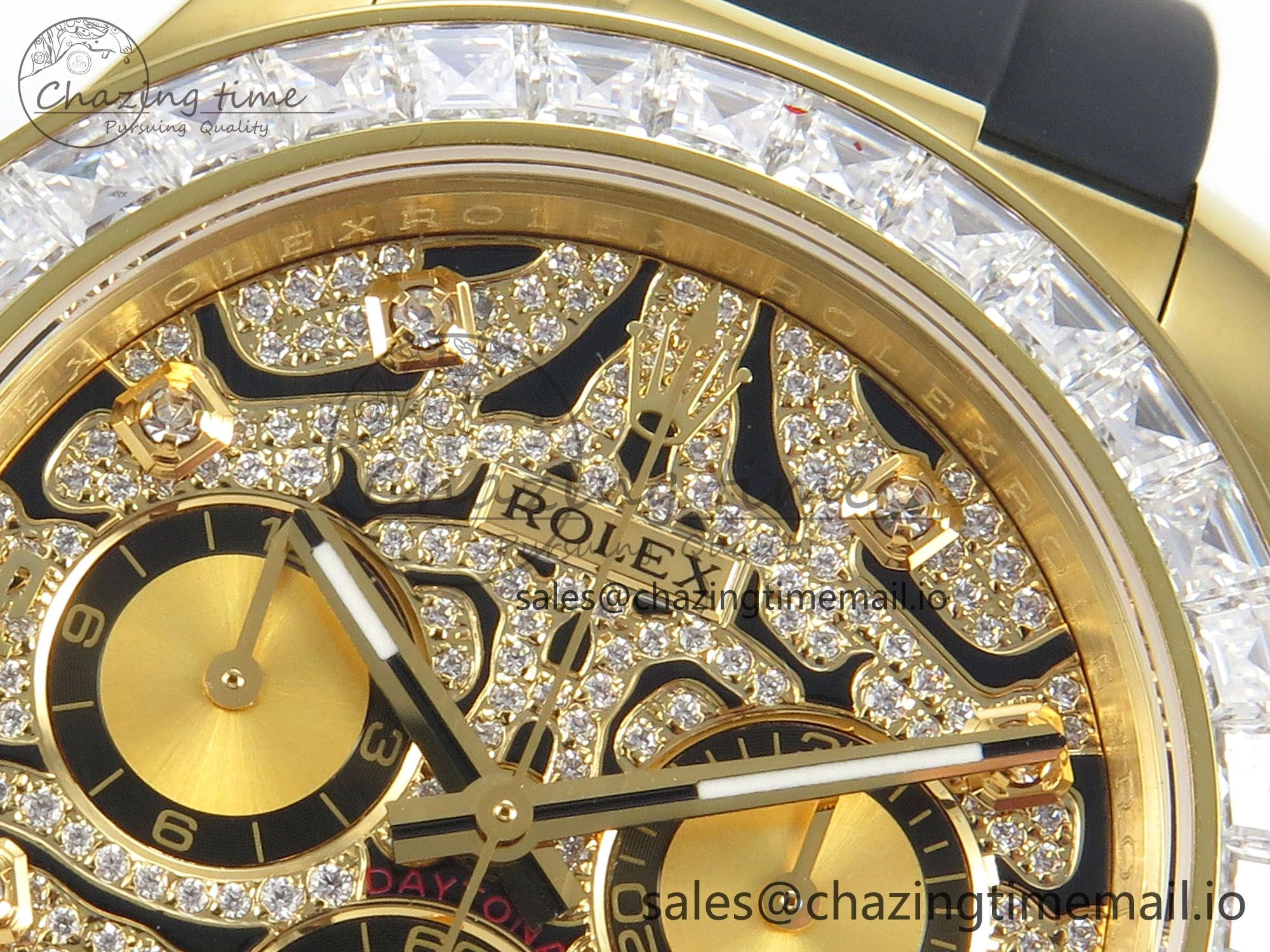 Daytona 116588TBR ‘Eye Of The Tiger’ YG 3CF 1:1 Best Edition Tiger Diamonds Dial on Oysterflex Strap SH4130 V2 (Mod Version) Sophisticated 77