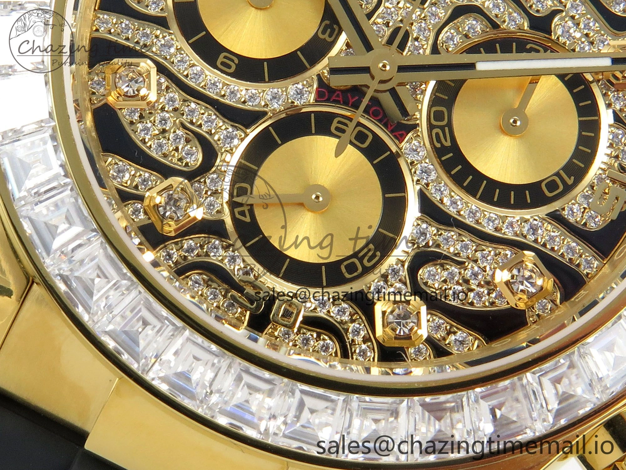 Daytona 116588TBR ‘Eye Of The Tiger’ YG 3CF 1:1 Best Edition Tiger Diamonds Dial on Oysterflex Strap SH4130 V2 (Mod Version) Sophisticated 77