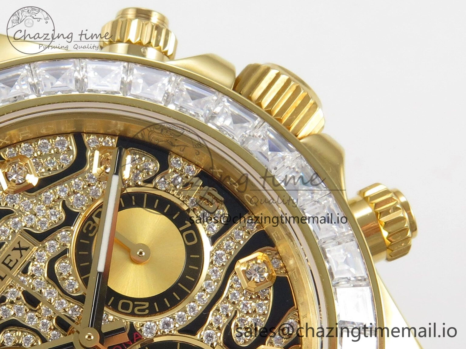 Daytona 116588TBR ‘Eye Of The Tiger’ YG 3CF 1:1 Best Edition Tiger Diamonds Dial on Oysterflex Strap SH4130 V2 (Mod Version) Sophisticated 77