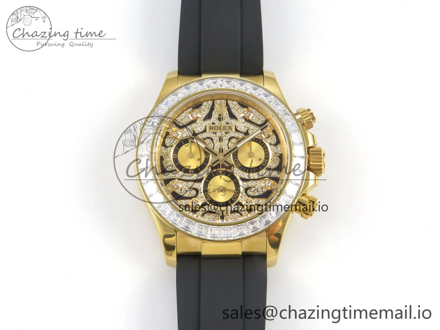 Daytona 116588TBR ‘Eye Of The Tiger’ YG 3CF 1:1 Best Edition Tiger Diamonds Dial on Oysterflex Strap SH4130 V2 (Mod Version) Sophisticated 77