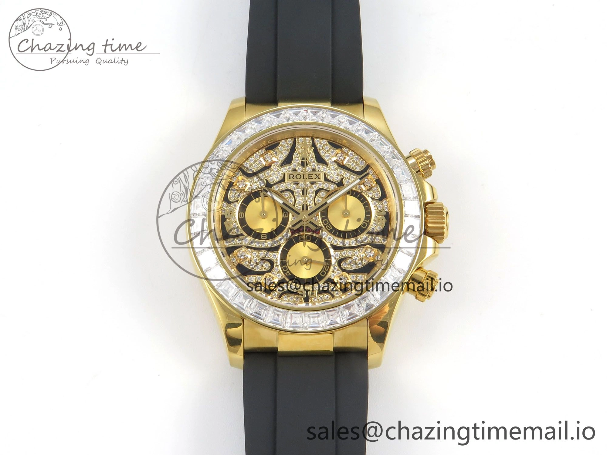 Daytona 116588TBR ‘Eye Of The Tiger’ YG 3CF 1:1 Best Edition Tiger Diamonds Dial on Oysterflex Strap SH4130 V2 (Mod Version) Sophisticated 77