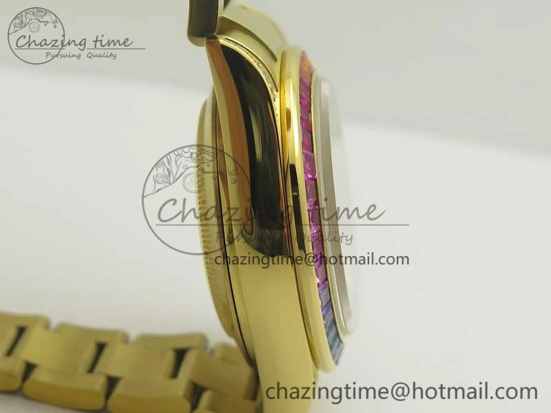 Durable Daytona 116589RBOW YG Rainbow Crystal BLF Best Edition Black Dial on YG Bracelet A 3352