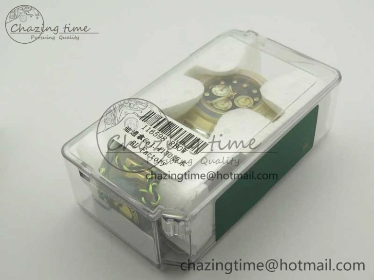 Durable Daytona 116589RBOW YG Rainbow Crystal BLF Best Edition Black Dial on YG Bracelet A 3352