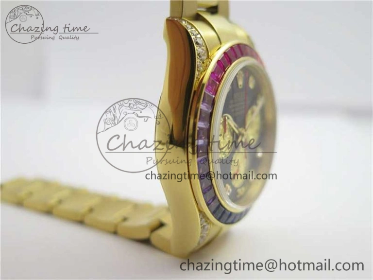Daytona 116589RBOW YG Rainbow Crystal BLF Best Edition Black Dial on YG Bracelet A SportInspired 3175
