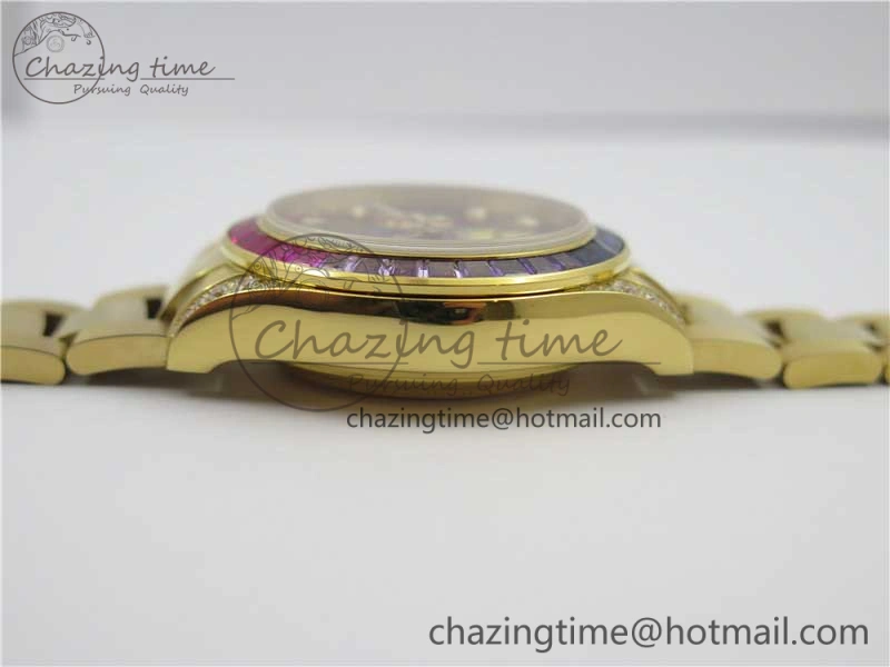 Daytona 116589RBOW YG Rainbow Crystal BLF Best Edition Black Dial on YG Bracelet A SportInspired 3175