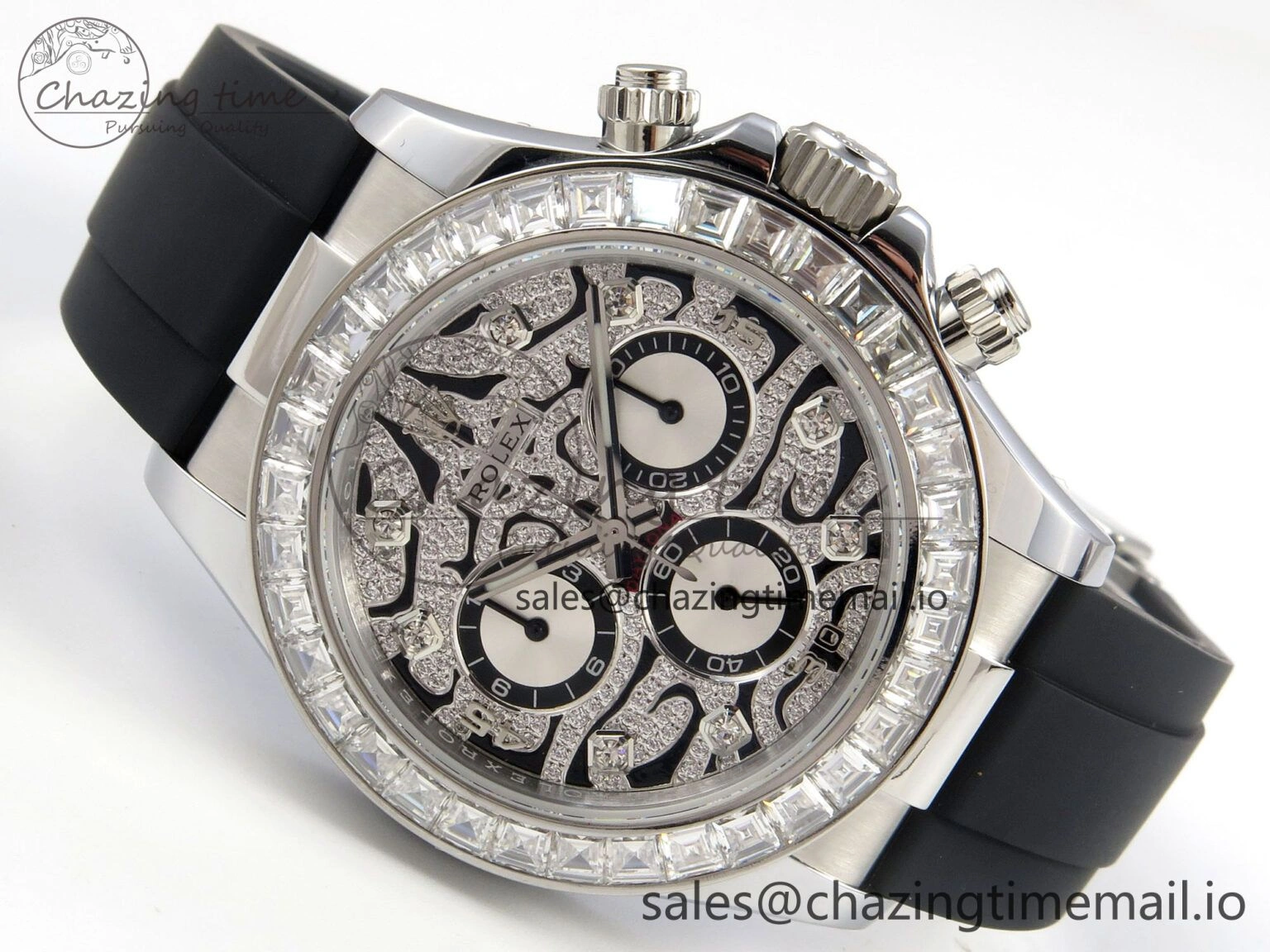 Daytona 116589TBR ‘Eye Of The Tiger’ SS 3CF 1:1 Best Edition Tiger Diamonds Dial on Oysterflex Strap SH4130 V2 (Mod Version) Trendy 49
