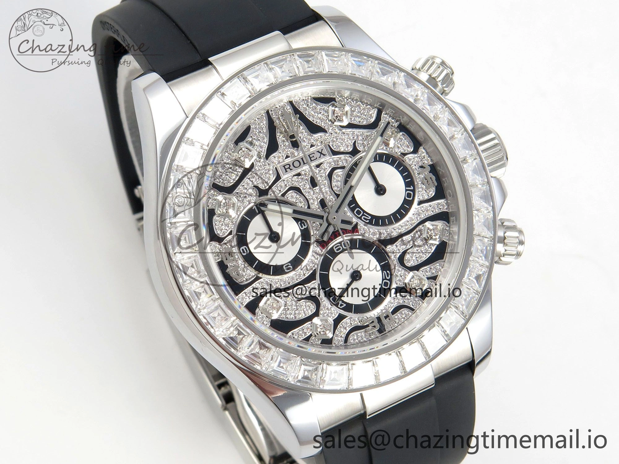 Daytona 116589TBR ‘Eye Of The Tiger’ SS 3CF 1:1 Best Edition Tiger Diamonds Dial on Oysterflex Strap SH4130 V2 (Mod Version) Trendy 49