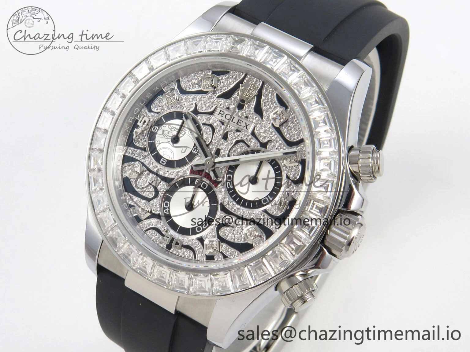 Daytona 116589TBR ‘Eye Of The Tiger’ SS 3CF 1:1 Best Edition Tiger Diamonds Dial on Oysterflex Strap SH4130 V2 (Mod Version) Trendy 49