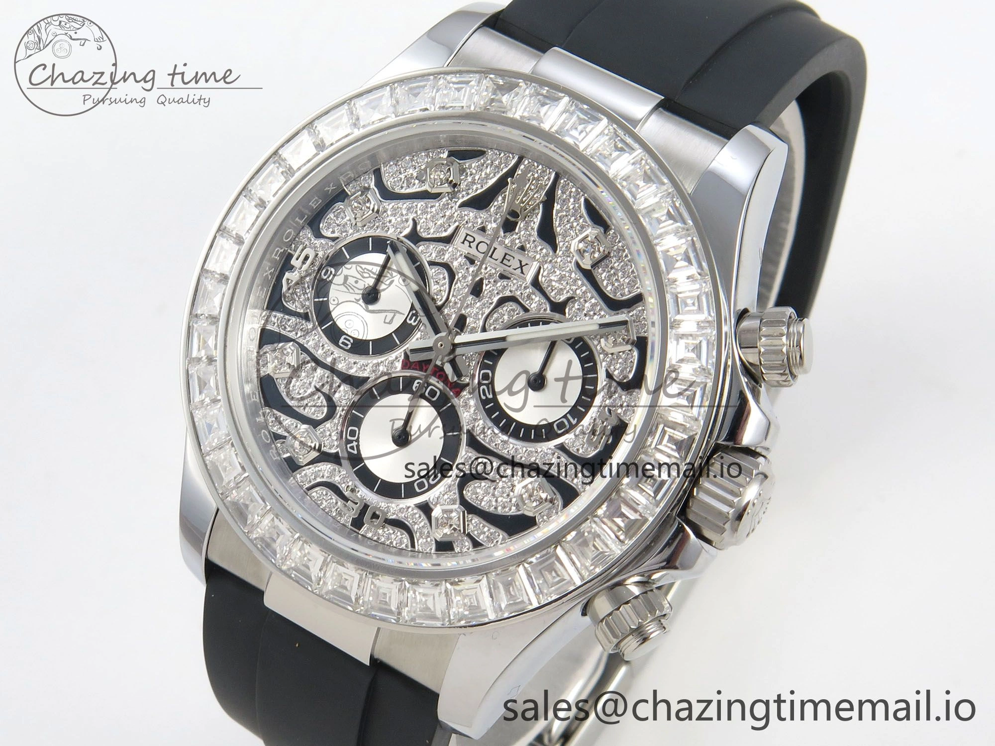 Daytona 116589TBR ‘Eye Of The Tiger’ SS 3CF 1:1 Best Edition Tiger Diamonds Dial on Oysterflex Strap SH4130 V2 (Mod Version) Trendy 49