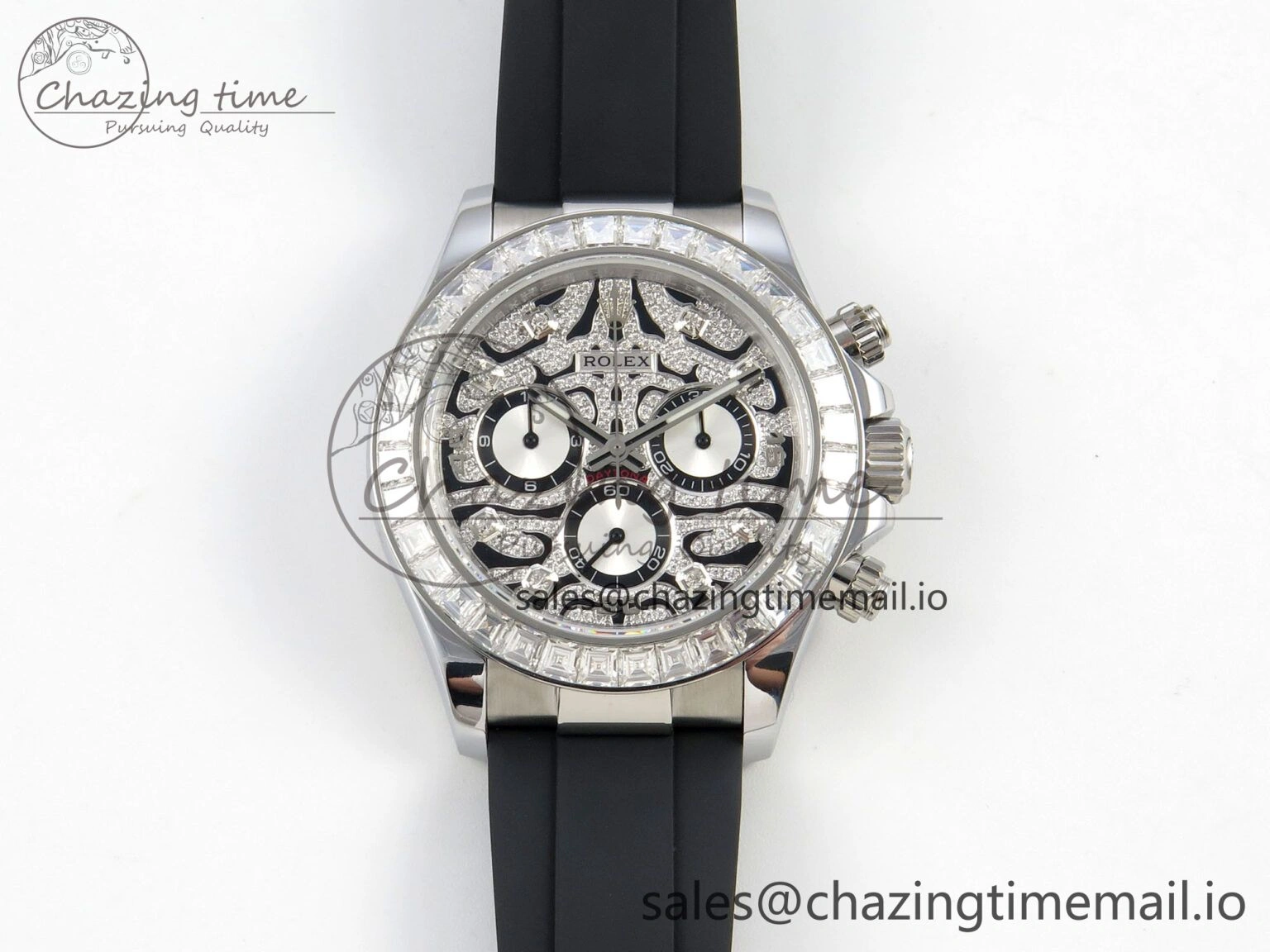 Daytona 116589TBR ‘Eye Of The Tiger’ SS 3CF 1:1 Best Edition Tiger Diamonds Dial on Oysterflex Strap SH4130 V2 (Mod Version) Trendy 49