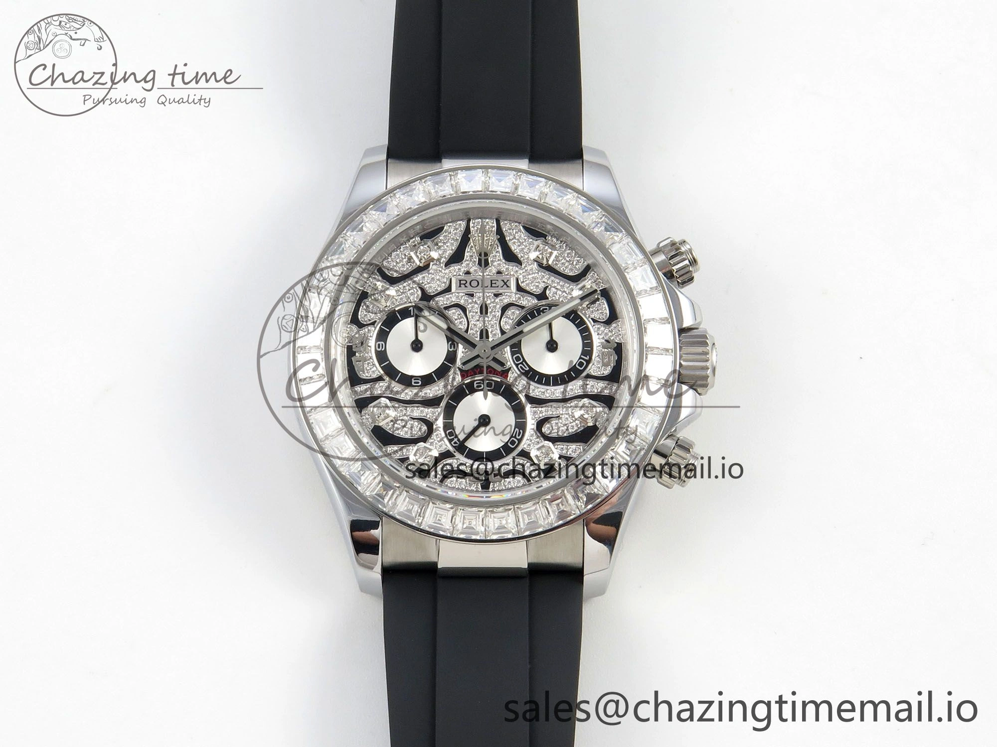 Daytona 116589TBR ‘Eye Of The Tiger’ SS 3CF 1:1 Best Edition Tiger Diamonds Dial on Oysterflex Strap SH4130 V2 (Mod Version) Trendy 49