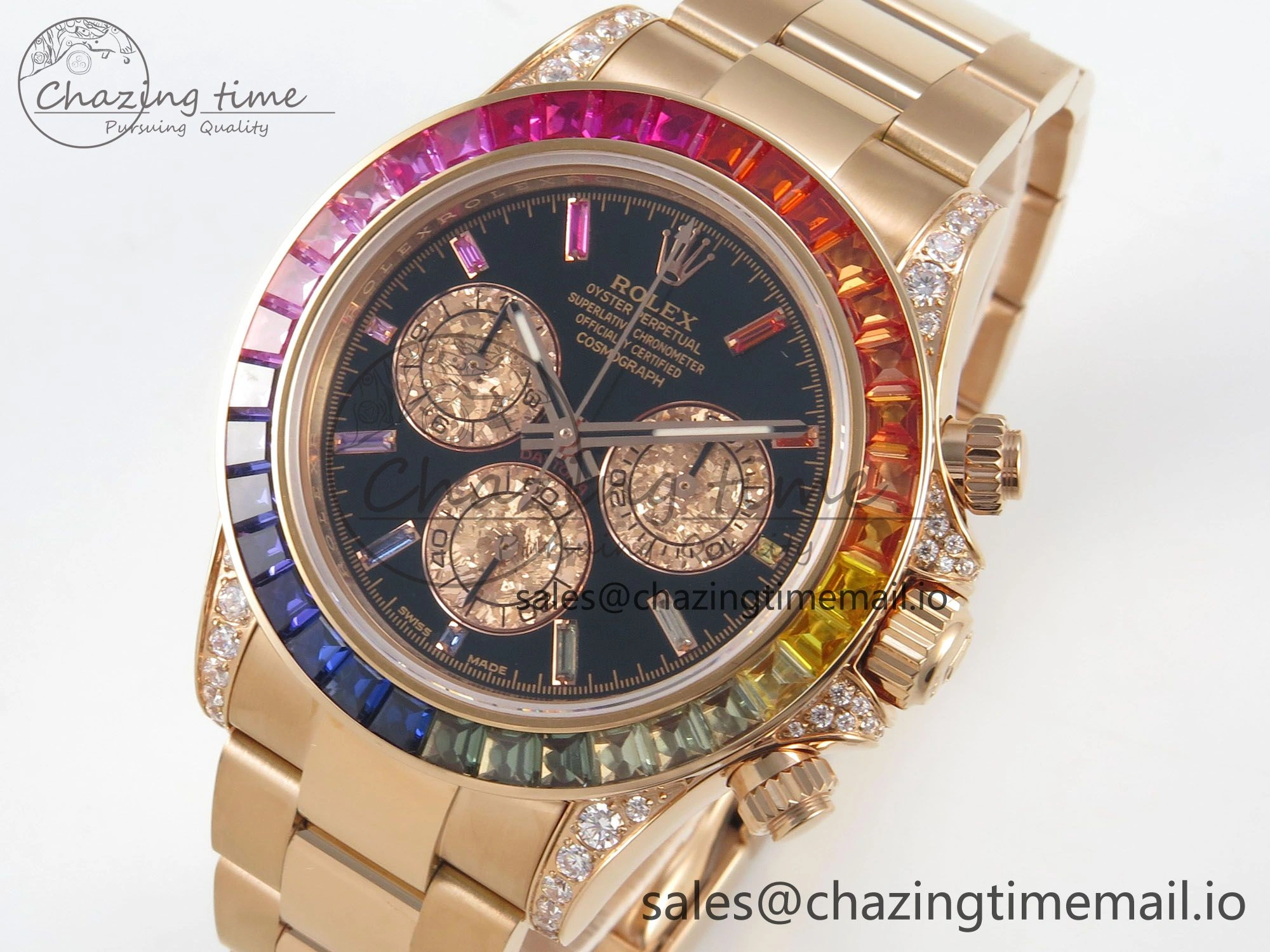 Daytona 116595 RBOW Rainbow IPKF Best Edition Black RG Dial on RG Bracelet DD GoAnywhere 276