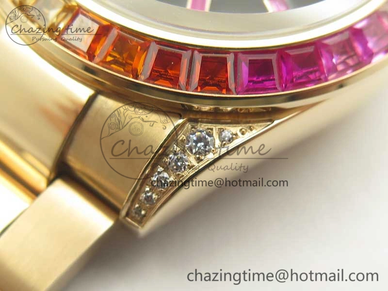Daytona 116595RBOW RG Rainbow Crystal BLF Best Edition Black Dial on RG Bracelet A Modern 3353