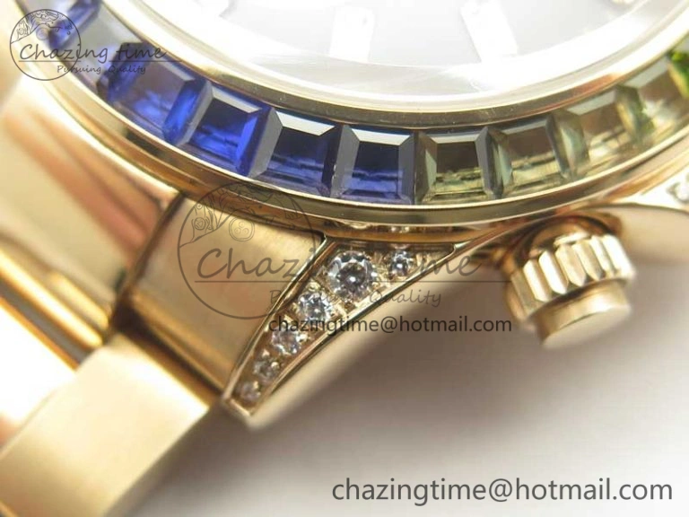 Daytona 116595RBOW RG Rainbow Crystal BLF Best Edition Black Dial on RG Bracelet A Modern 3353