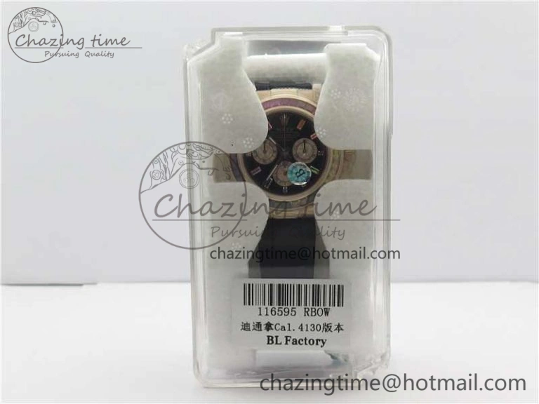 Daytona 116595RBOW RG Rainbow Crystal BLF Best Edition Black Dial on Rubber Strap A FastDry 3239