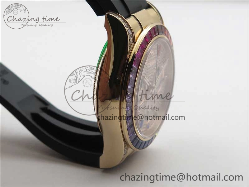 RelaxedFit Daytona 116595RBOW RG Rainbow Crystal BLF Best Edition Diamonds Dial on Rubber Strap A 2858