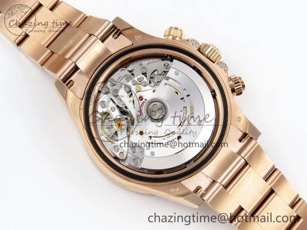 Daytona 116595RBOW RG Rainbow Crystal N6F Best Edition Black Dial on RG Bracelet SA Bold 1451