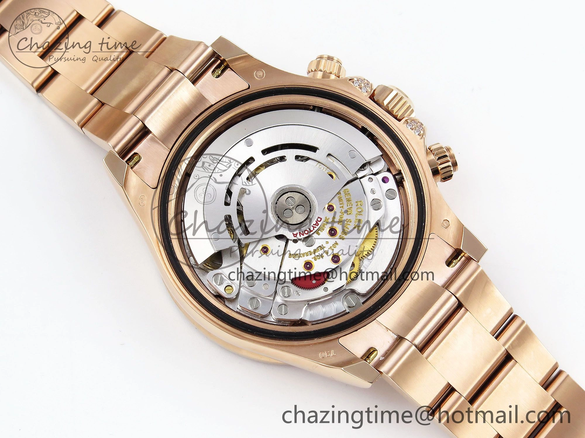 Daytona 116595RBOW RG Rainbow Crystal N6F Best Edition Black Dial on RG Bracelet SA Bold 1451