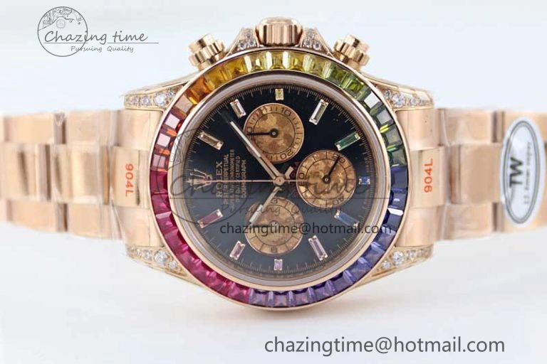 StreetReady Daytona 116595RBOW RG TWF 1:1 Best Edition 904L Steel Black RG Dial on RG Bracelet A 2403