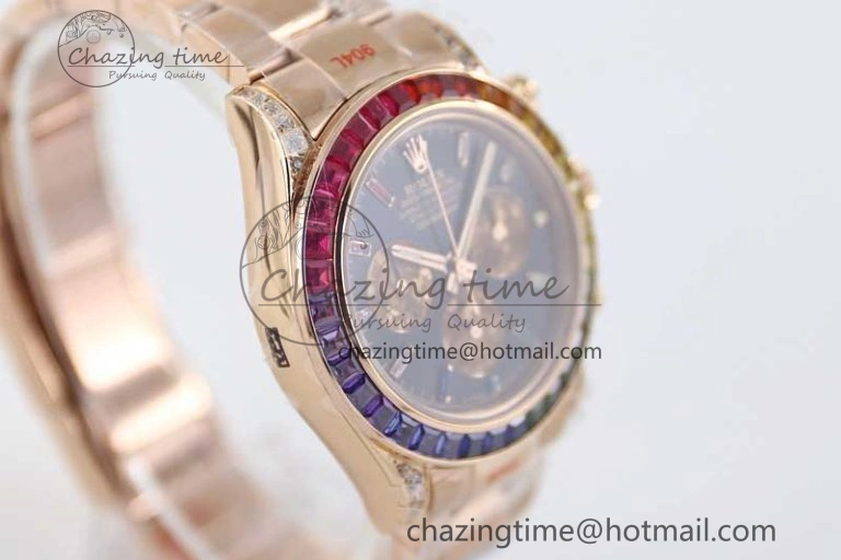 StreetReady Daytona 116595RBOW RG TWF 1:1 Best Edition 904L Steel Black RG Dial on RG Bracelet A 2403
