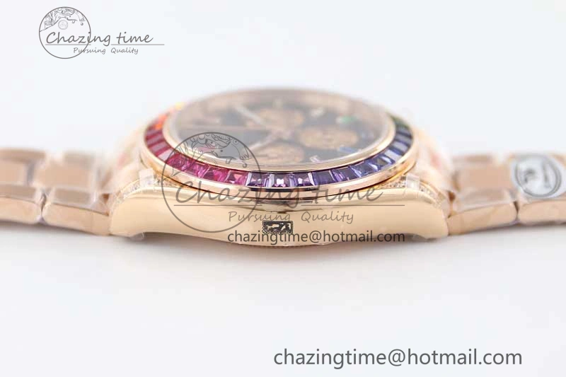 StreetReady Daytona 116595RBOW RG TWF 1:1 Best Edition 904L Steel Black RG Dial on RG Bracelet A 2403
