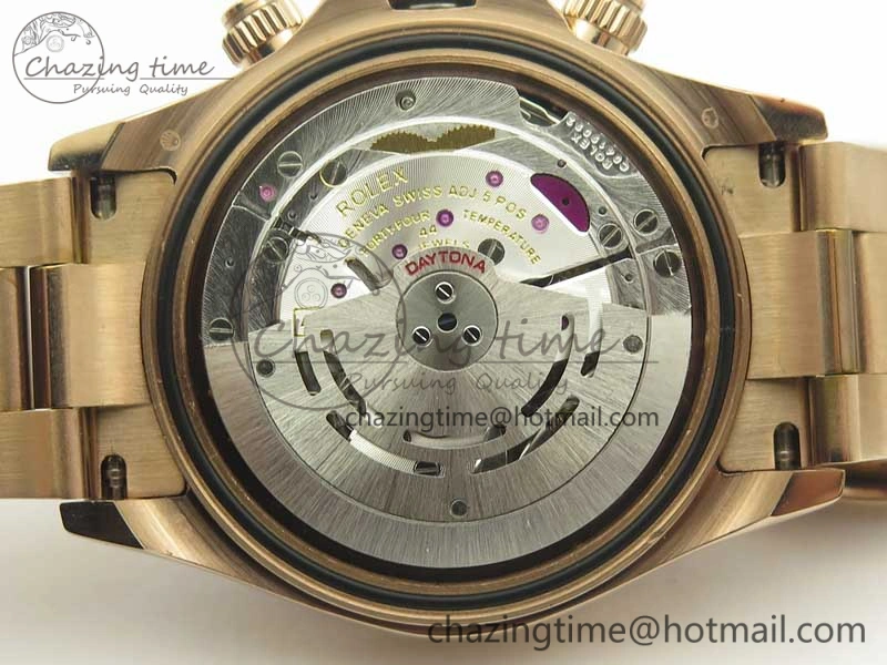 SmartChoice Daytona 116595RBOW Rainbow Crystal BP Maker Black Dial on RG Bracelet A 3428