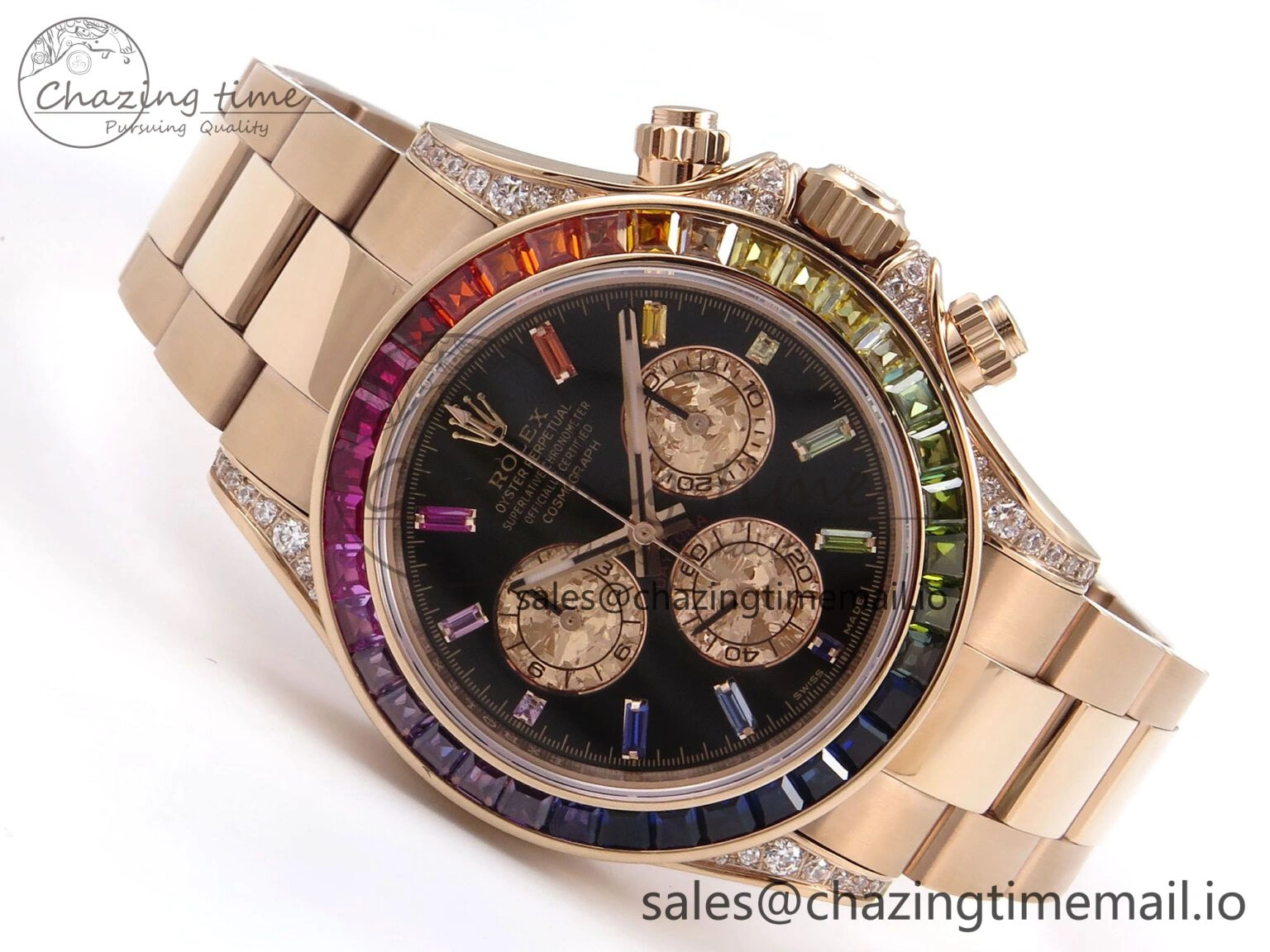 Daytona 116595RBOW Rainbow ZF 1:1 Best Edition Black Diamonds Dial on RG Bracelet SH Colorful 1120