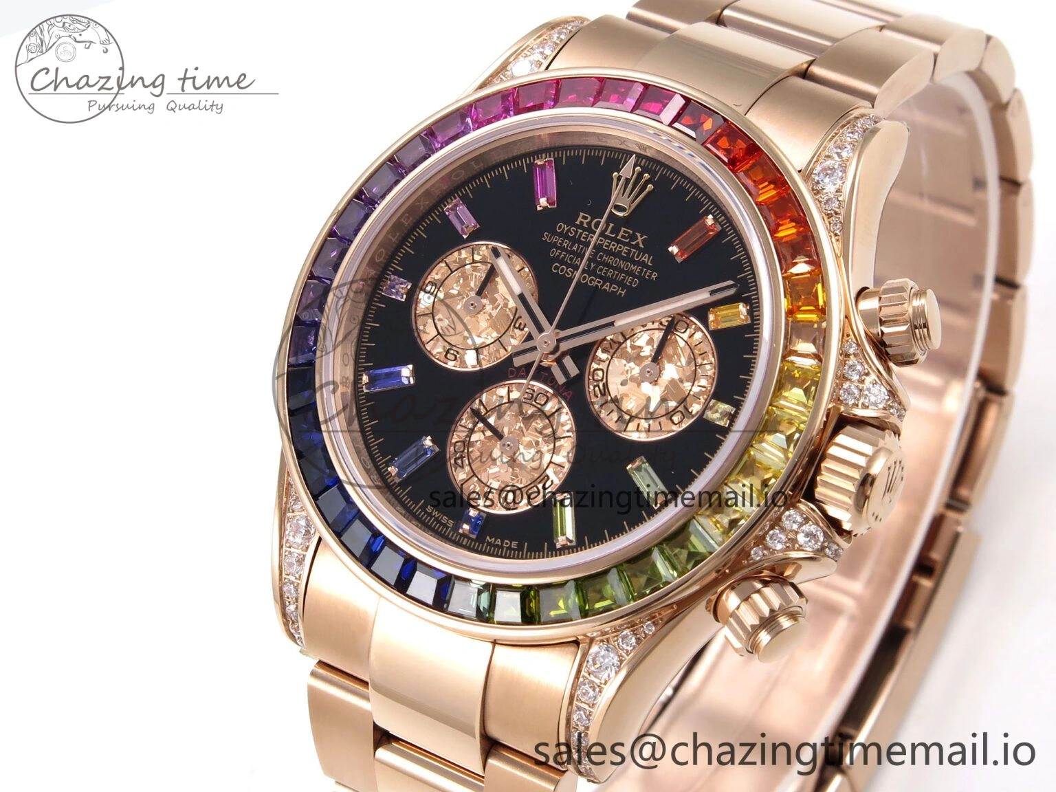 Daytona 116595RBOW Rainbow ZF 1:1 Best Edition Black Diamonds Dial on RG Bracelet SH Colorful 1120
