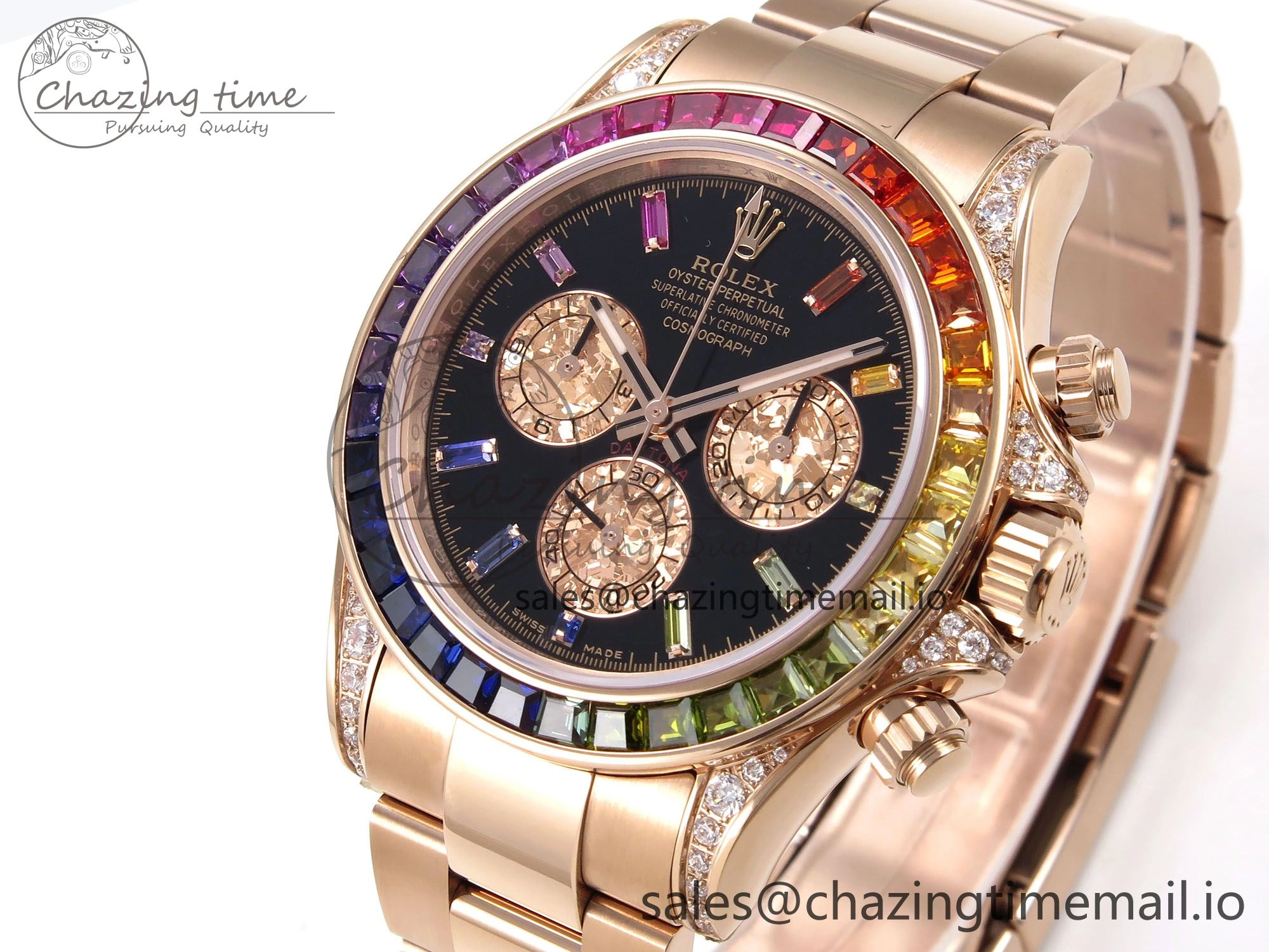 Daytona 116595RBOW Rainbow ZF 1:1 Best Edition Black Diamonds Dial on RG Bracelet SH Colorful 1120