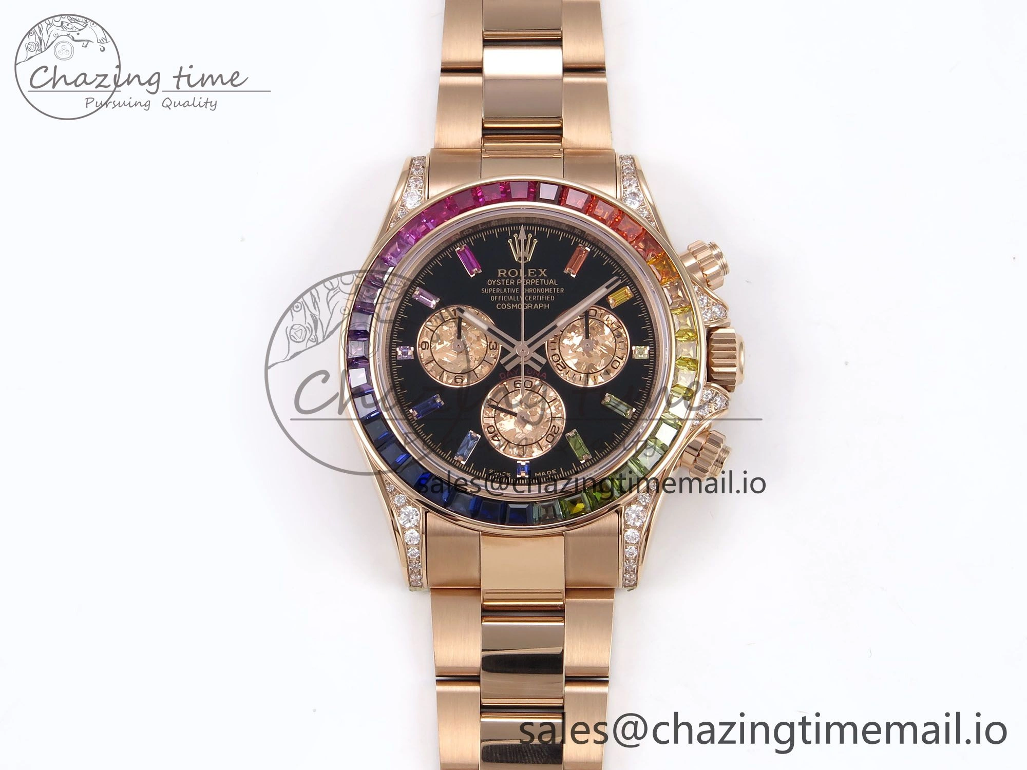Daytona 116595RBOW Rainbow ZF 1:1 Best Edition Black Diamonds Dial on RG Bracelet SH Colorful 1120