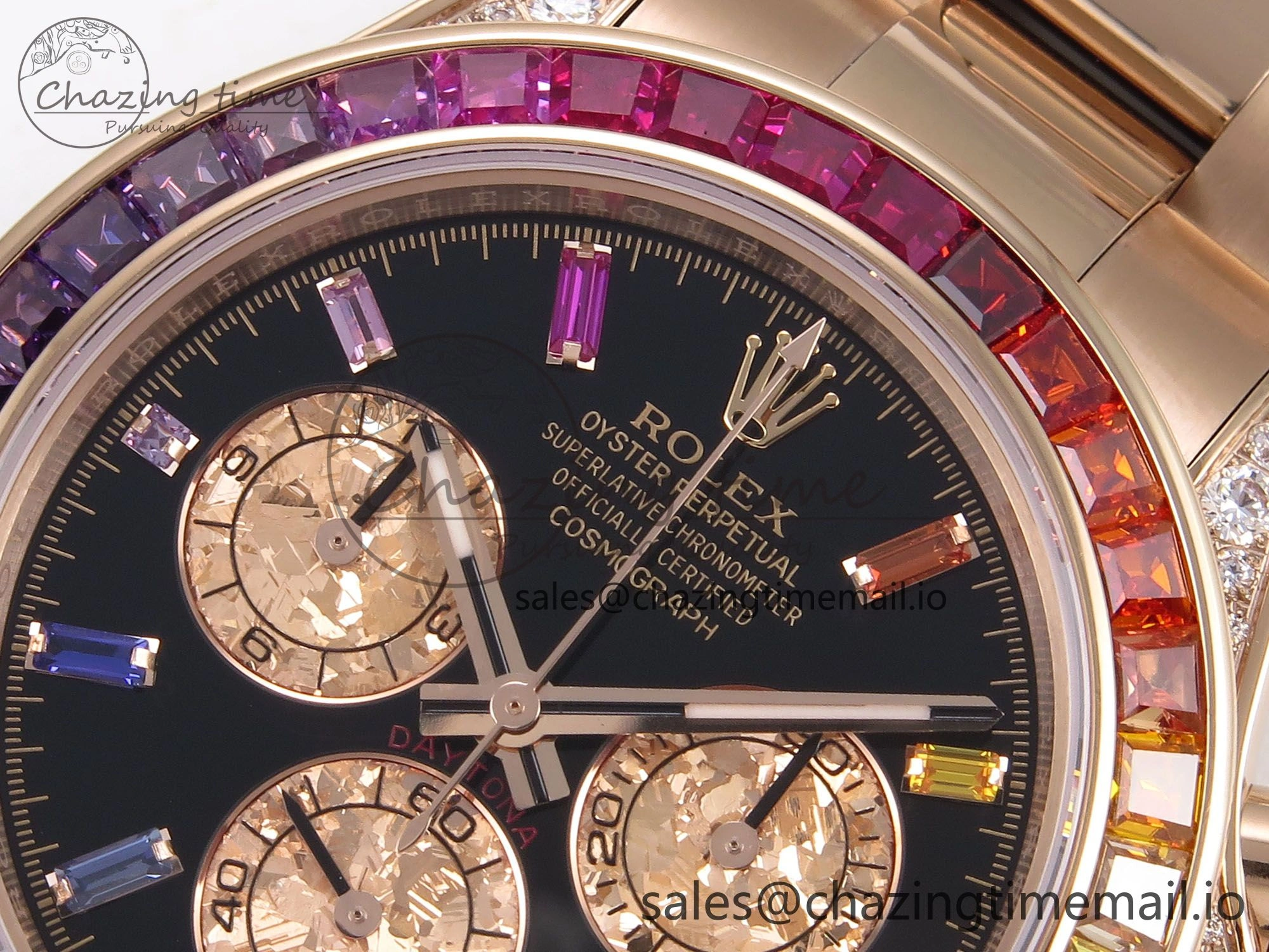 Daytona 116595RBOW Rainbow ZF 1:1 Best Edition Black Diamonds Dial on RG Bracelet SH Colorful 1120