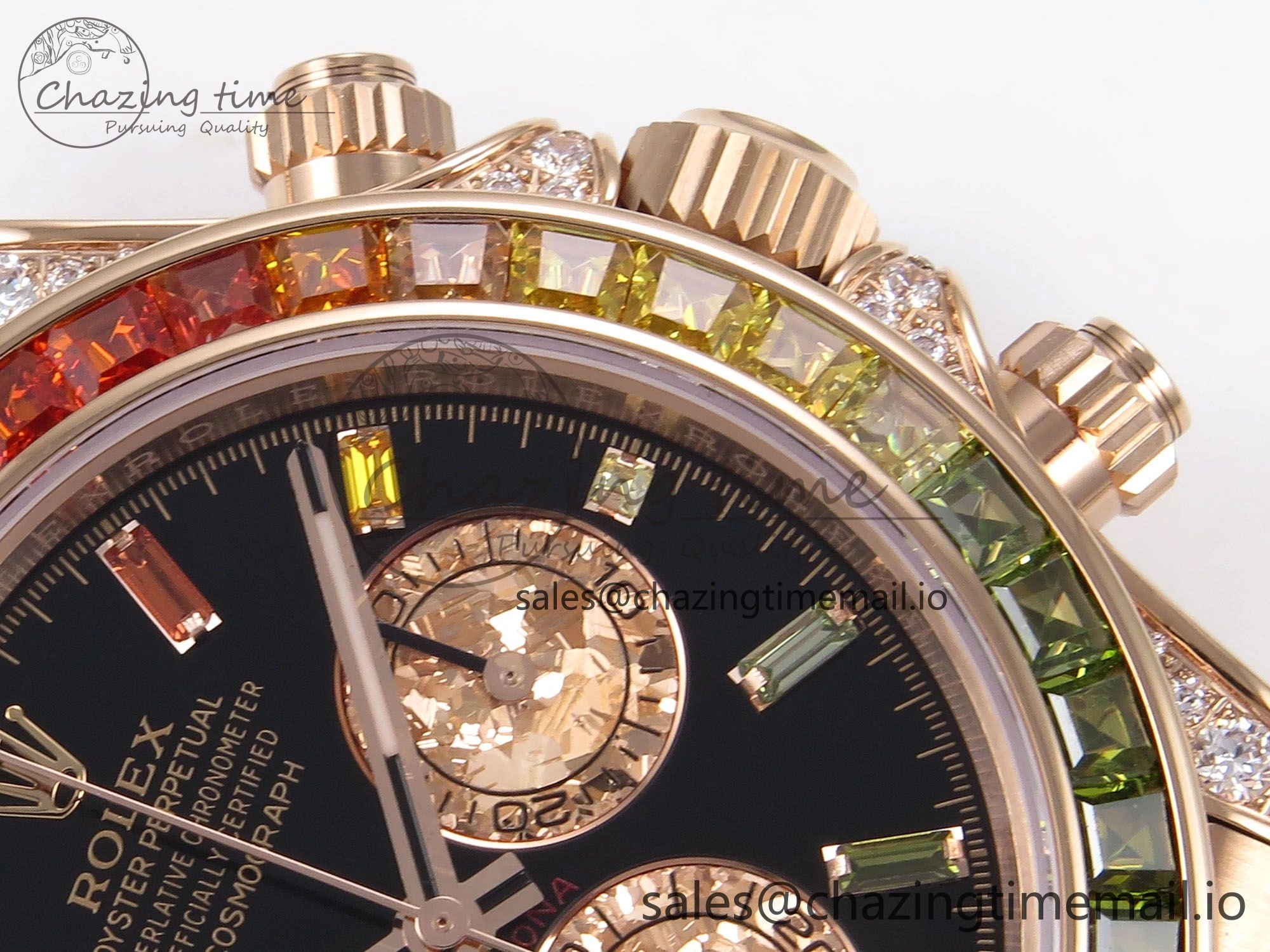 Daytona 116595RBOW Rainbow ZF 1:1 Best Edition Black Diamonds Dial on RG Bracelet SH Colorful 1120