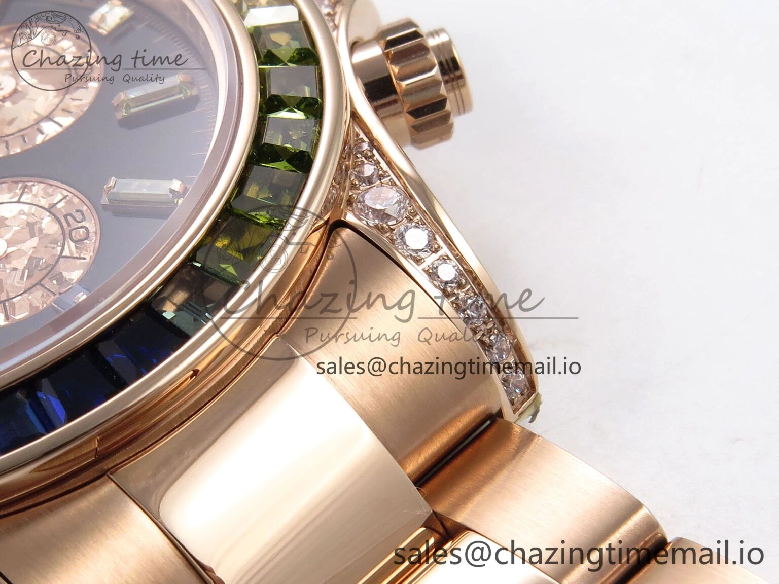 Daytona 116595RBOW Rainbow ZF 1:1 Best Edition Black Diamonds Dial on RG Bracelet SH Colorful 1120