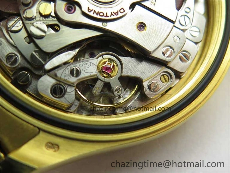 Fashionable Daytona 116598 Wrapped YG Case and Bracelet WWF 1:1 Best Edition YG Dial Real Diamond Markers On YG Bracelet SA 2594